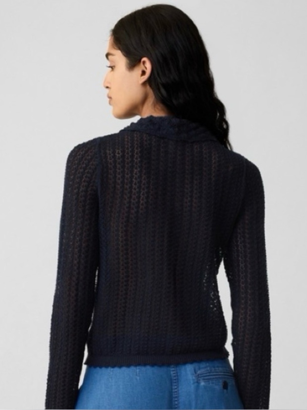 Gap × DÔEN Linen-Blend Pointelle Cardigan - Picture 6 of 9